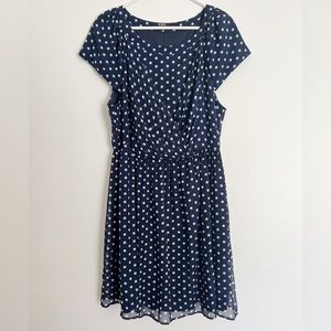 Koko Dress, size 16 navy and white